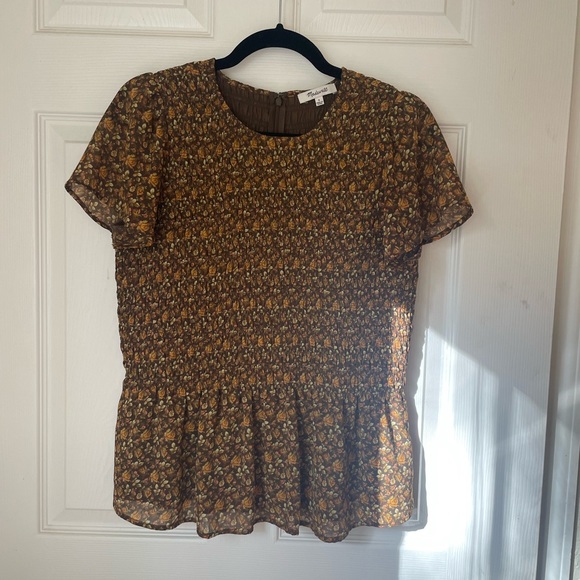 Madewell Resourced Georgette Lucie Flutter Sleeve Top - Picture 9 of 9